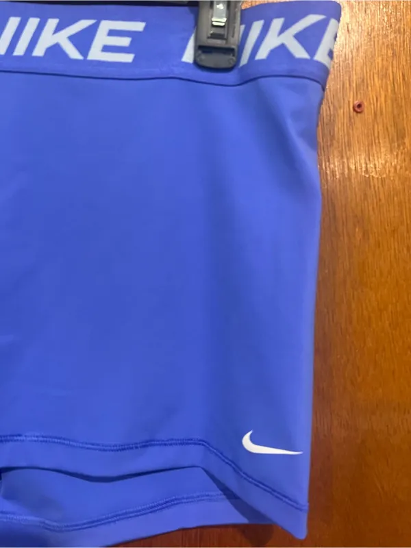 Nike Women’s Blue Elastic-Waist Bike Shorts - Image 3