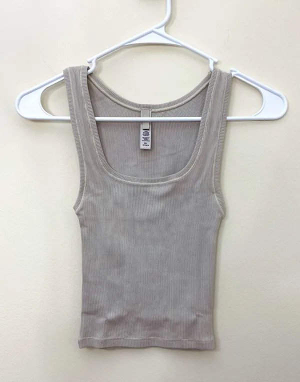 SKIMS cotton rib tank in stone size XS - Image 8