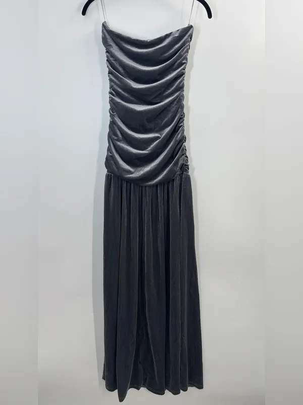Line & Dot Kiki Strapless Velvet Maxi Dress - Image 5