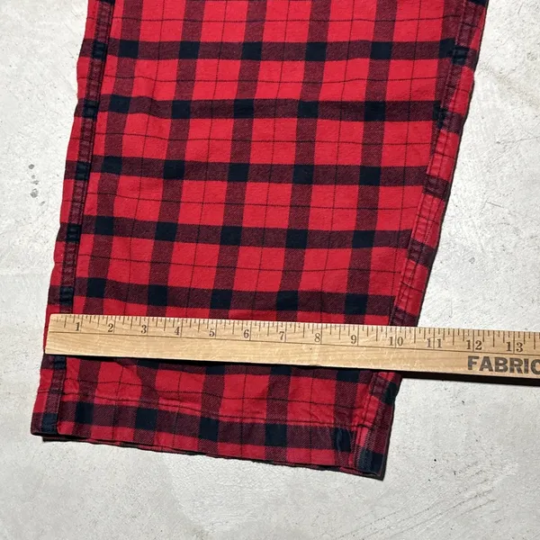 Filson Men's Red & Black Plaid Lounge Pajama Pants 2XL Cotton Blend Heavy Thick - Image 6