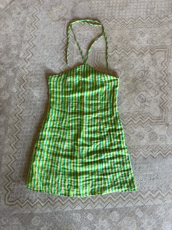 Faithfull the Brand Green Halter Dress - Image 2