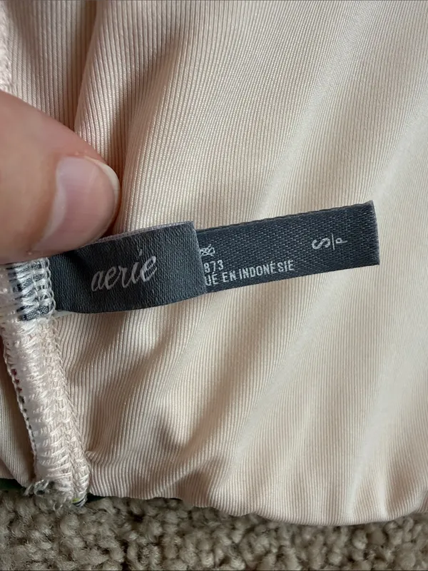Aerie Multi Color Striped Bandeau Bikini Top. Size Small - Image 3