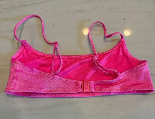 triangl swimwear Girls' Hot Pink Floral Bandeau Bikini Top - Image 2