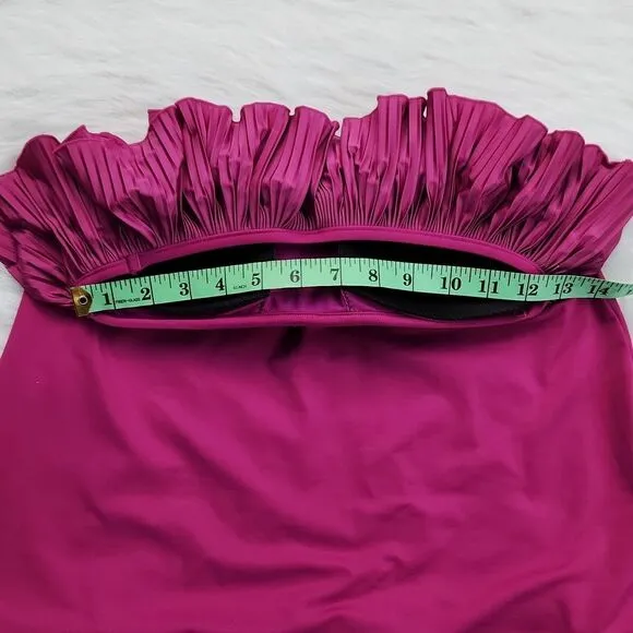 Seafolly Fuschia Strapless Ruffle Chest Coverup‎ Dress Small - Image 7