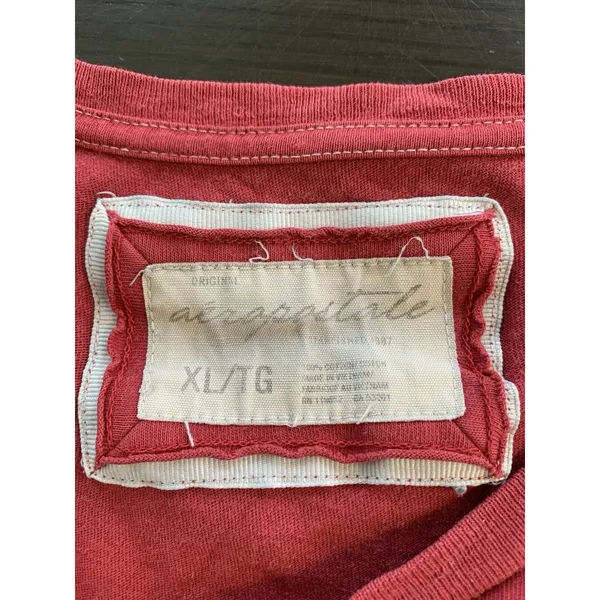 Vtg Y2K Aeropostale NYC T Shirt Womens Size‎ XL Retro Red Distressed Cap Sleeve - Image 5