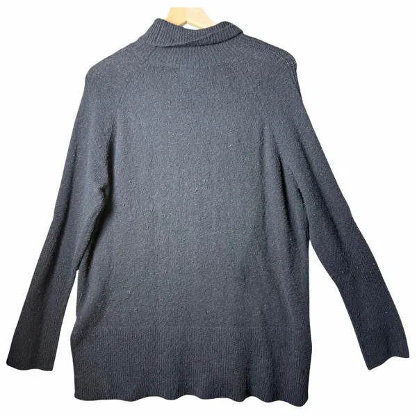 A New Day Black Mock Turtleneck Tunic Sweater Womens Size L - Image 2