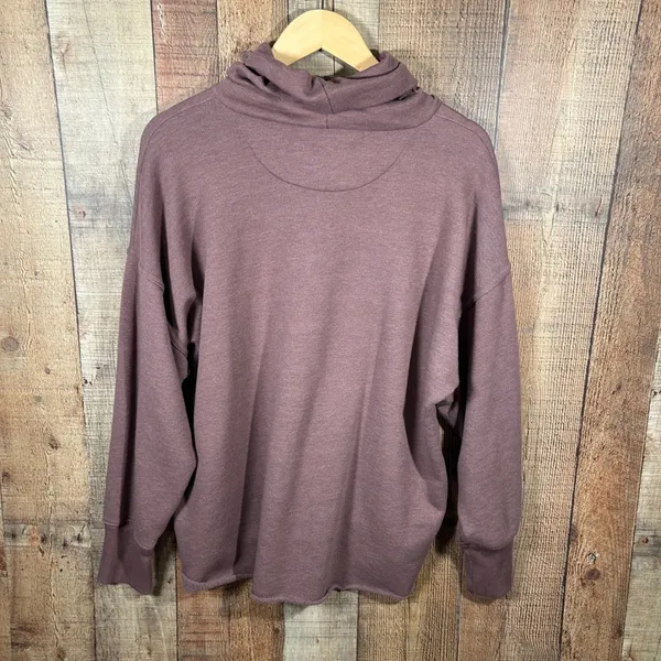 Aerie Soft Oversized Funnel Neck Sweatshirt Purple Mauve Lounge Cowl Pullover - Image 6