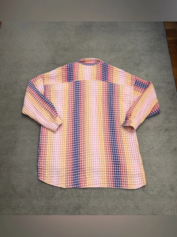 BDG Urban Outfitters Stanley Waffle Knit Long Sleeve Oversized Shirt Women’s - Image 3