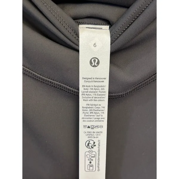 Lululemon wonder under smoothcover high rise tight size 6 25” graphite grey New - Image 4