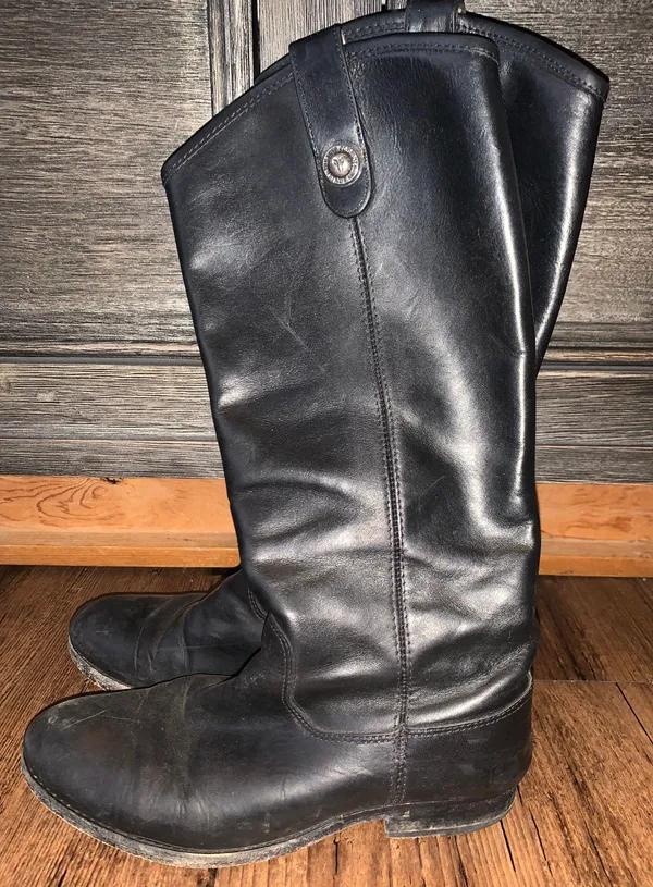 Frye Black Leather Riding Boots - Image 4