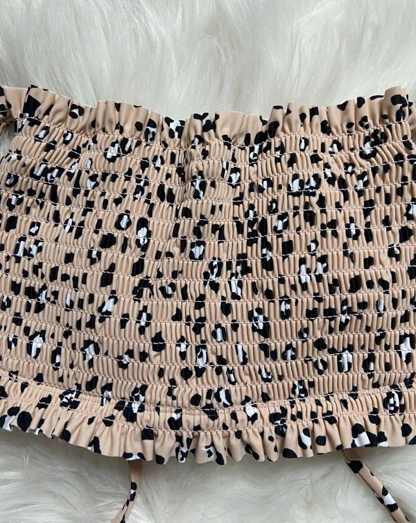Target NWT  push-up off the shoulder cheetah bikini top - Image 6