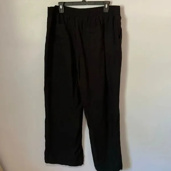 Briggs linen blend Black High Rise wide leg Pull on pants Size XL #785 - Image 7