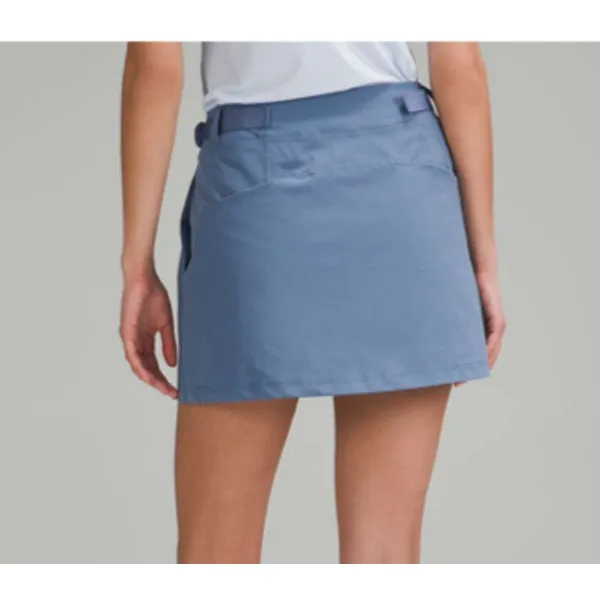 Lululemon Wrap Front Mid Rise Golf Skirt Built In Shorts Luxtreme Oasis Blue 6 - Image 2