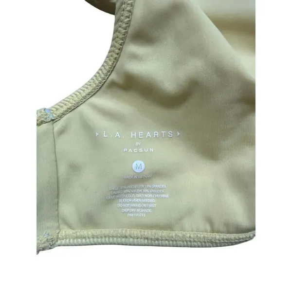 LA Hearts Pacsun yellow ribbed knotted bikini top medium - Image 4