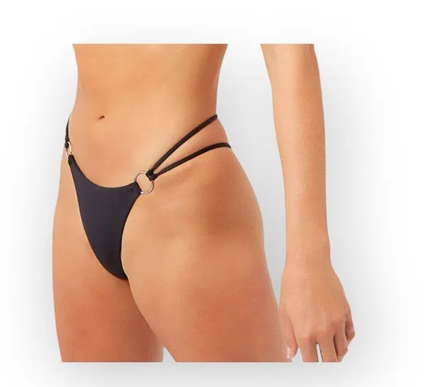 new Frankie’s Bikinis ↯ Kailyn Skimpy Ring Detail Bikini Bottoms ↯ Black ↯ Large - Image 13