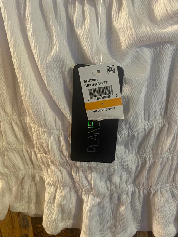 Planet Gold NWT women's ruffled cropped blouse size small bright white - Image 4