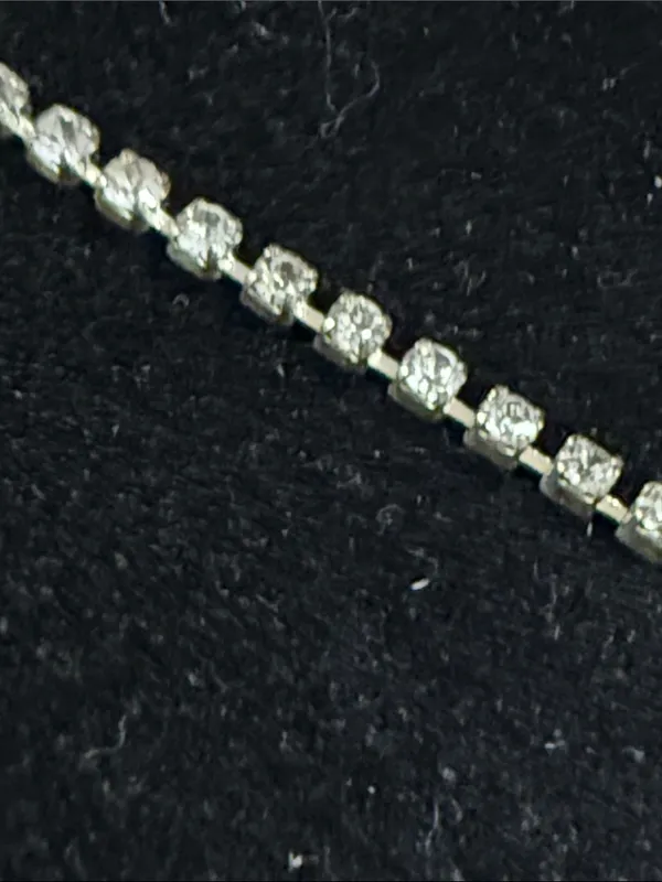 Vintage Dainty rhinestone flower necklace - Image 4