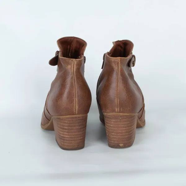 BearTraps Womens Nanette Ankle Boots Size 8M Tan Side Zip Casual‎ Workwear - Image 5