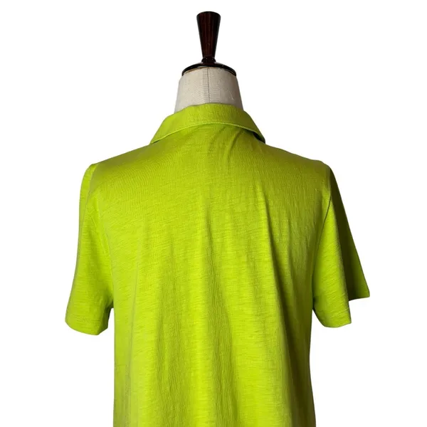 Soft Surroundings Shirt Dress Womens Medium Petite Green Artsy Boho Neon‎ Knit - Image 4