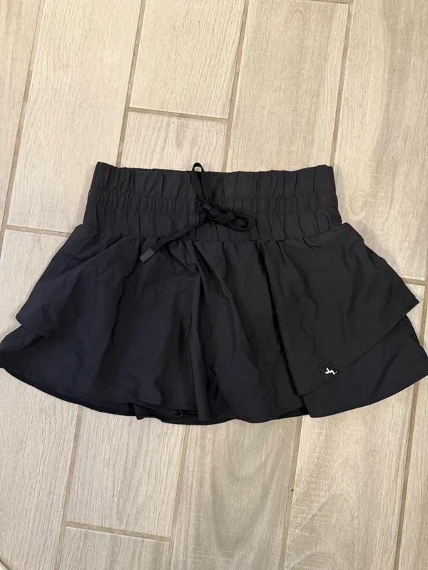 JoyLab Black Activewear Skort with White Logo - Image 2