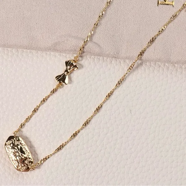 Kendra Scott x LoveShackFancy Bow Gold Elisa Necklace - Image 4