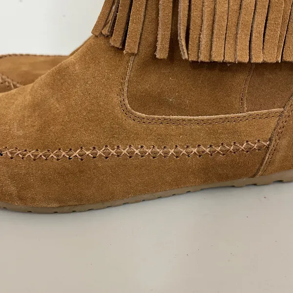 Makalu Canyon Fringed Suede Moccasin Ankle Boots Women 10 Boho Western Festival - Image 4
