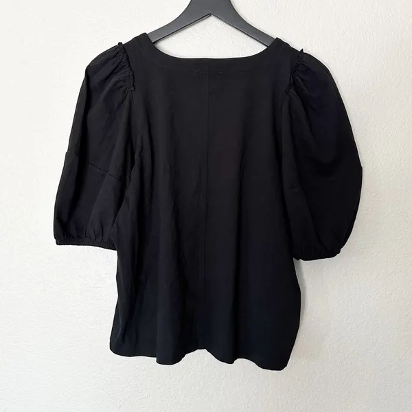 Madewell Top Womens Puff-Sleeve Tee Short Basic Everyday Staple Black Size L NEW - Image 7