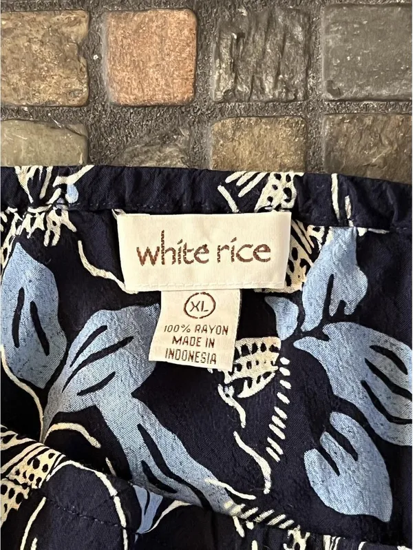 Vintage Y2K White Rice Coastal Boho Blue Floral Ruffle Hem Maxi Skirt Size XL 💙 - Image 7