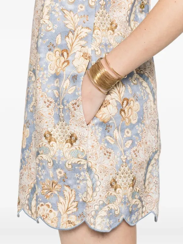 ZIMMERMANN Daylight scalloped printed linen mini dress - Image 5