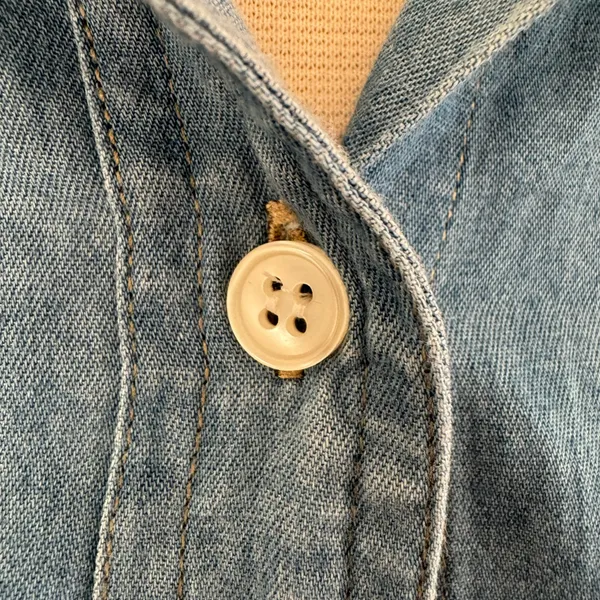 Vintage Woolrich Chambray Shirt M – Embroidered Barn Fall‎ Farmhouse Scene - Image 4