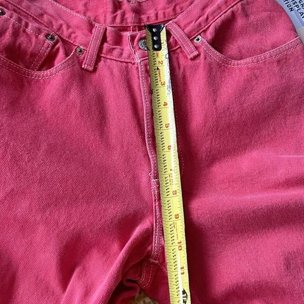 Vintage Women's Levi's Red Button Fly Made In USA Cotton Size 7M Rare Retro 90s - Image 10