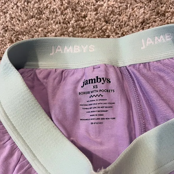 Jambys Shorts Boxers with Pockets Purple Green Lavender Mint‎ Unisex Size XS - Image 4