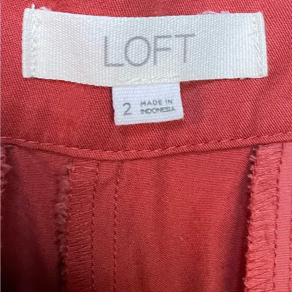 LOFT Wide Leg Pants in Rust Red - Image 3