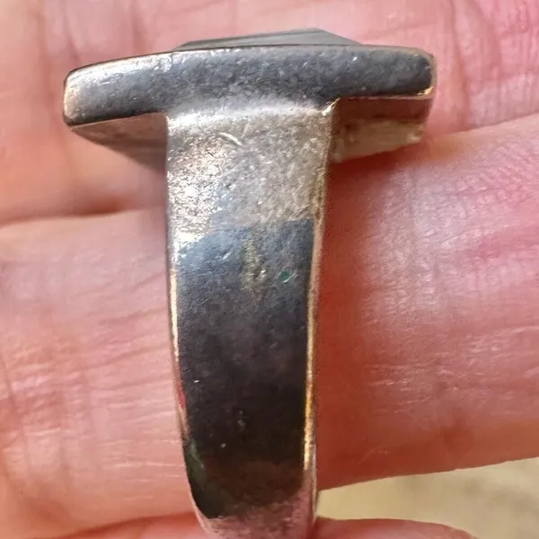 Silver tone clear square ring - Image 4