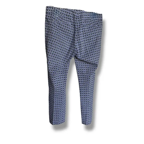 J. Crew‎ Campbell Capri in Abstract Wave Print Sz 6 Blue White Pants - Image 4