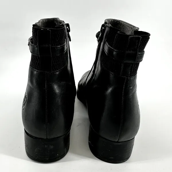 Ariat Braided Ankle Bootie Heeled Almond Toe Soft Leather Side Zip Black 8 - Image 4