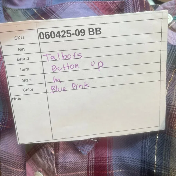 Talbots Button Up Shirt‎ Purple Plaid M - Image 12