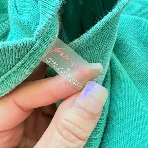 Free Movement Green Long Sleeve Top Medium - Image 3