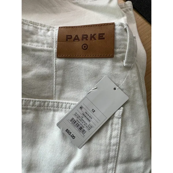 Parke x Target Women's White Cream Mid-Rise Drawstring Baggy Jeans Size 12 NWT - Image 5