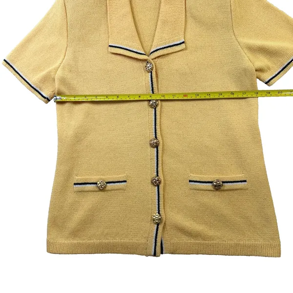 Vintage Gondine USA Knit Pantsuit Set Cardigan Wide Leg Pants Women's - Image 9