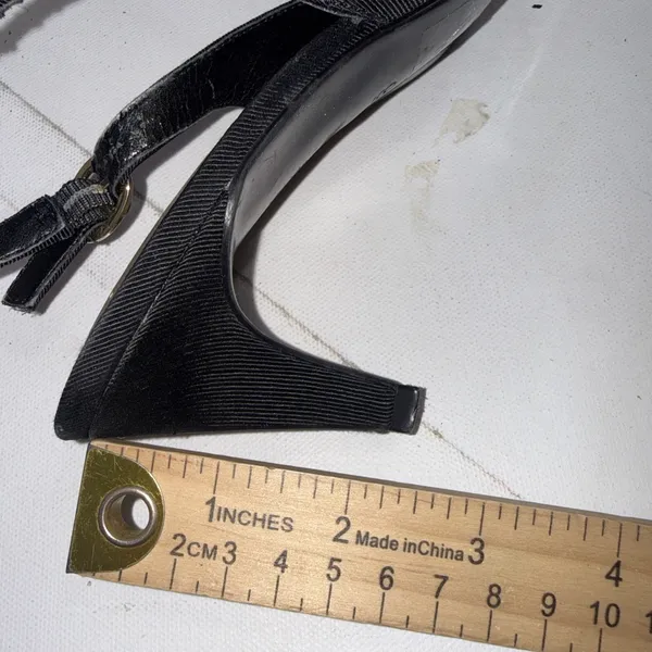 Coach & Four Black Classic Square Slingback Bow Minimalist Career Kitten Heels 9 - Image 3