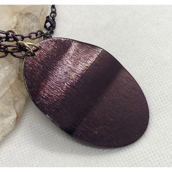 Vintage 1990s Bill Blass Copper Chain Necklace Pendant Adjustable 17'' - 20''‎ - Image 7