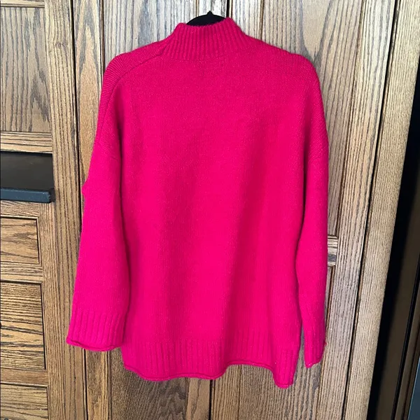 MNG Mango Pink Wool Blend Oversized Mockneck Sweater‎ Small - Image 7