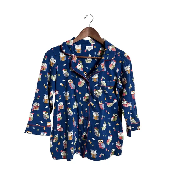 Bedhead Pajamas Autumn Owls Classic Stretch Jersey Pajama Set Womans XS - Image 2