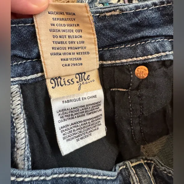 Miss Me Dark Blue Denim Shorts size 27 - Image 9
