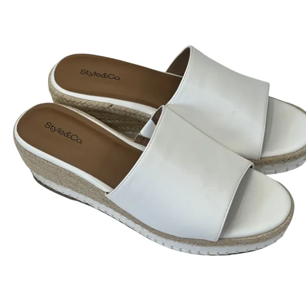 Style & Co Hayes Wedge Sandals Women's 9 jute rope cushioned comfort slip on - Image 2