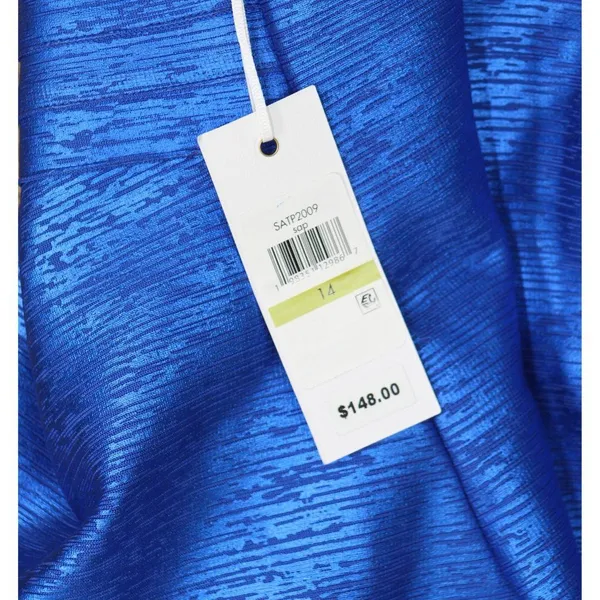 NWT Siena Sleeveless Foiled Bandage Bodycon Knit Mini Dress Saphire Blue 14 - Image 6