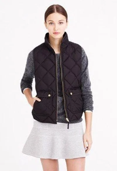 Black J Crew Quilted Vest - Image 2