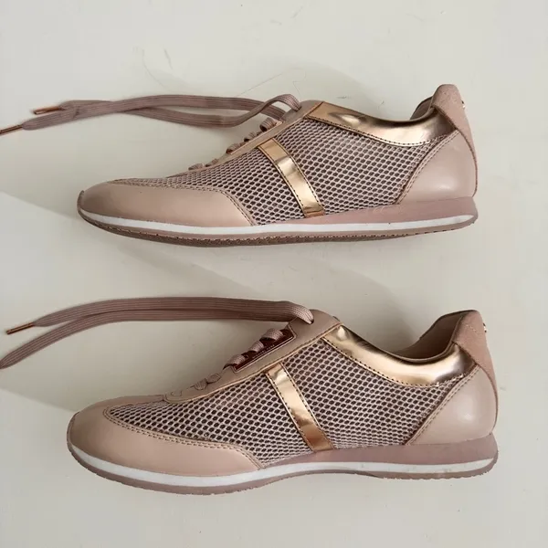 MICHAEL Michael Kors - Maggie Mesh Trainer Sneakers in Pink and Rose Gold - Image 3