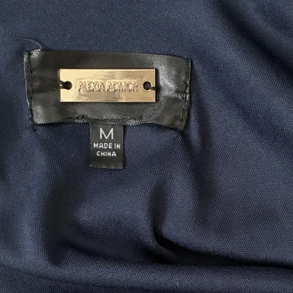 Alexia Admor Hunter‎ Green Navy Colorblock Mock Neck Sheath Dress M - Image 5